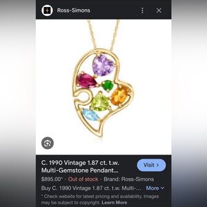 Gold Heart Multicolor Gemstone Pendant